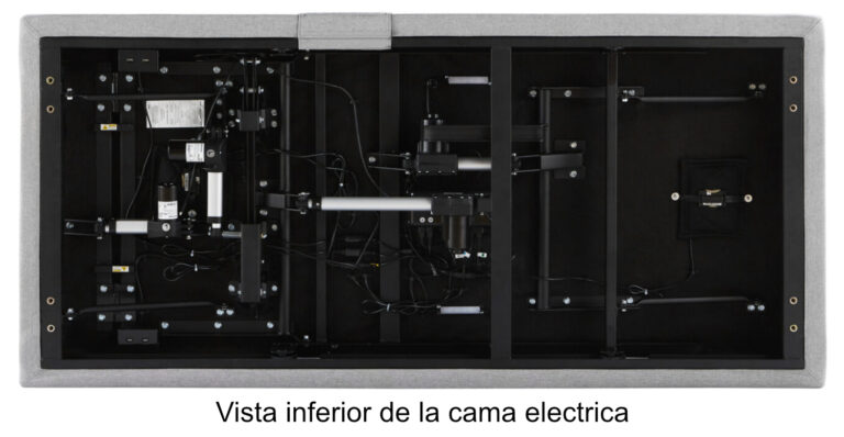 vista inferior de la cama electrica